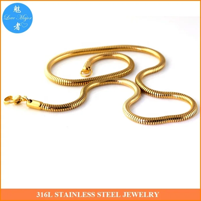 Stainless Steel 4.2mm Round Snake Chain Necklace for Women Girl