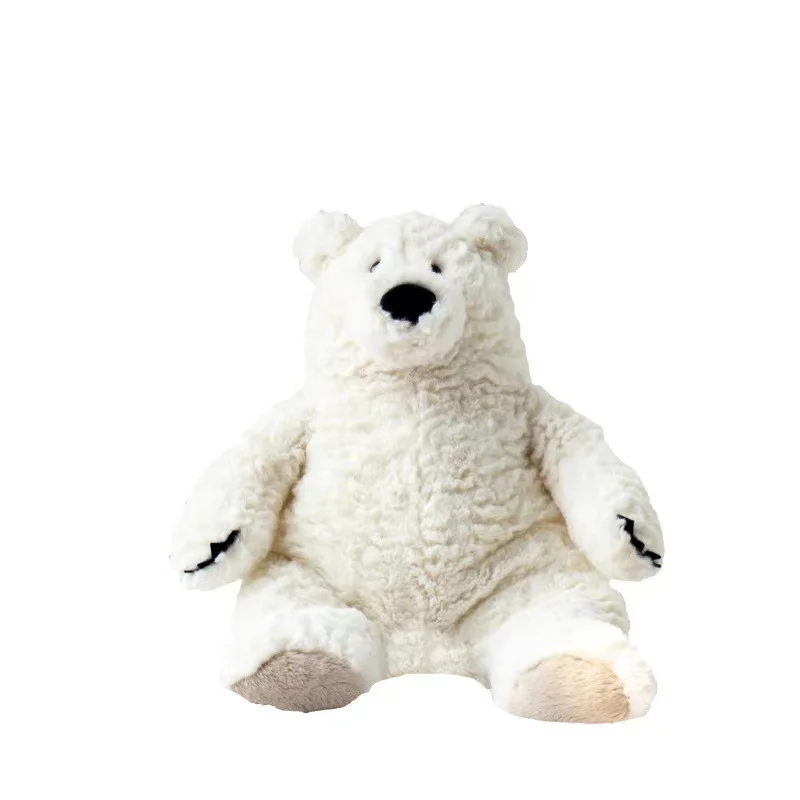 INS style stuffed white polar bear for crane machine
