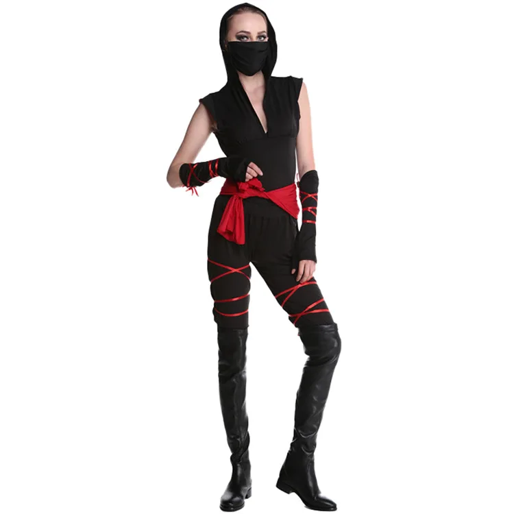 Sexy Ninja Costumes Japan Samurai Cosplay Anime Halloween Costumes for Women Adult Warrior One-Pieces Jumpsuits Carnival Dress