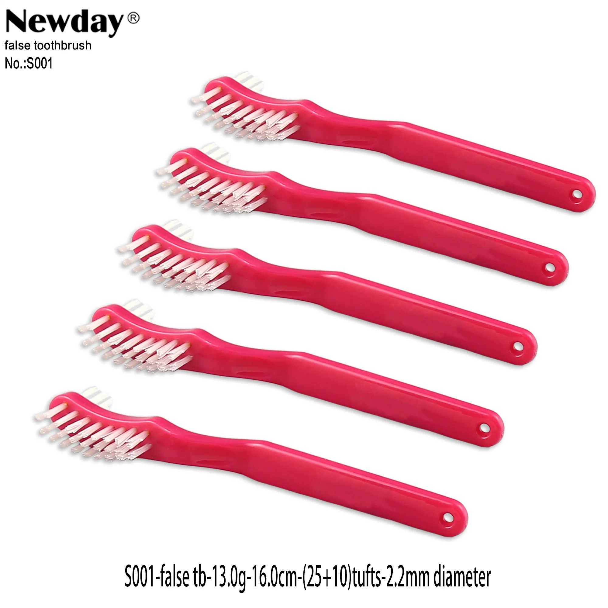 Economic Double Sided Bristles   Denture Brush Hard Denture Cleaning Brush False Teeth Brush Toothbrush