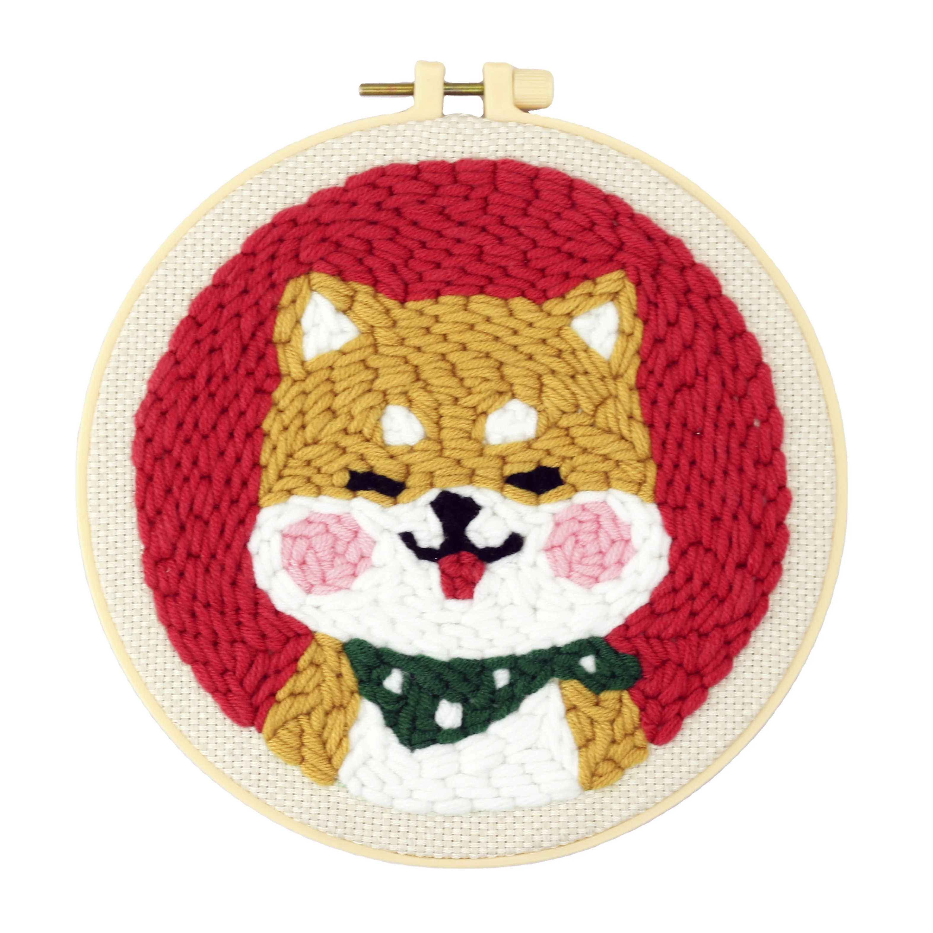 Punch Needle Kit Customized Shiba Inu Cross Stitch DIY Craft Embroidery Set Wholesale from Manufacturing Factory