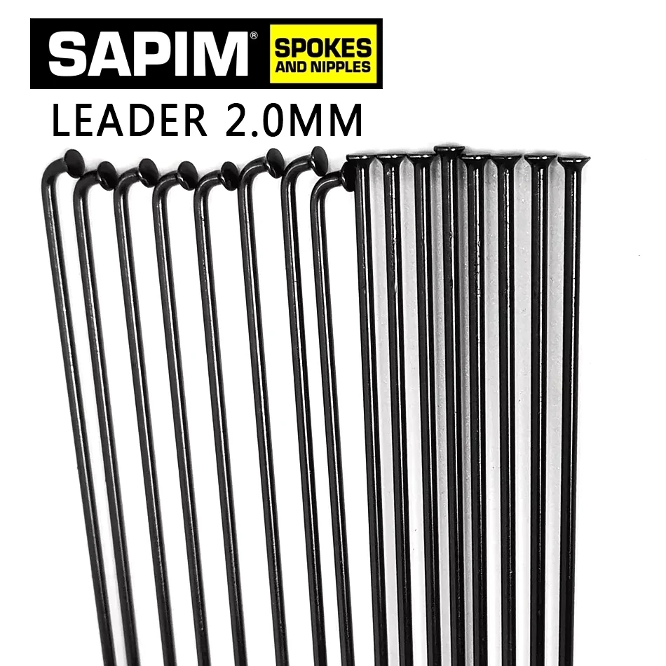 SAPIM Champion 2.0 Round Spokes J-bend/straight Pull Head Bicycle Spokes Black Bicycle Spokes with Copper Cap