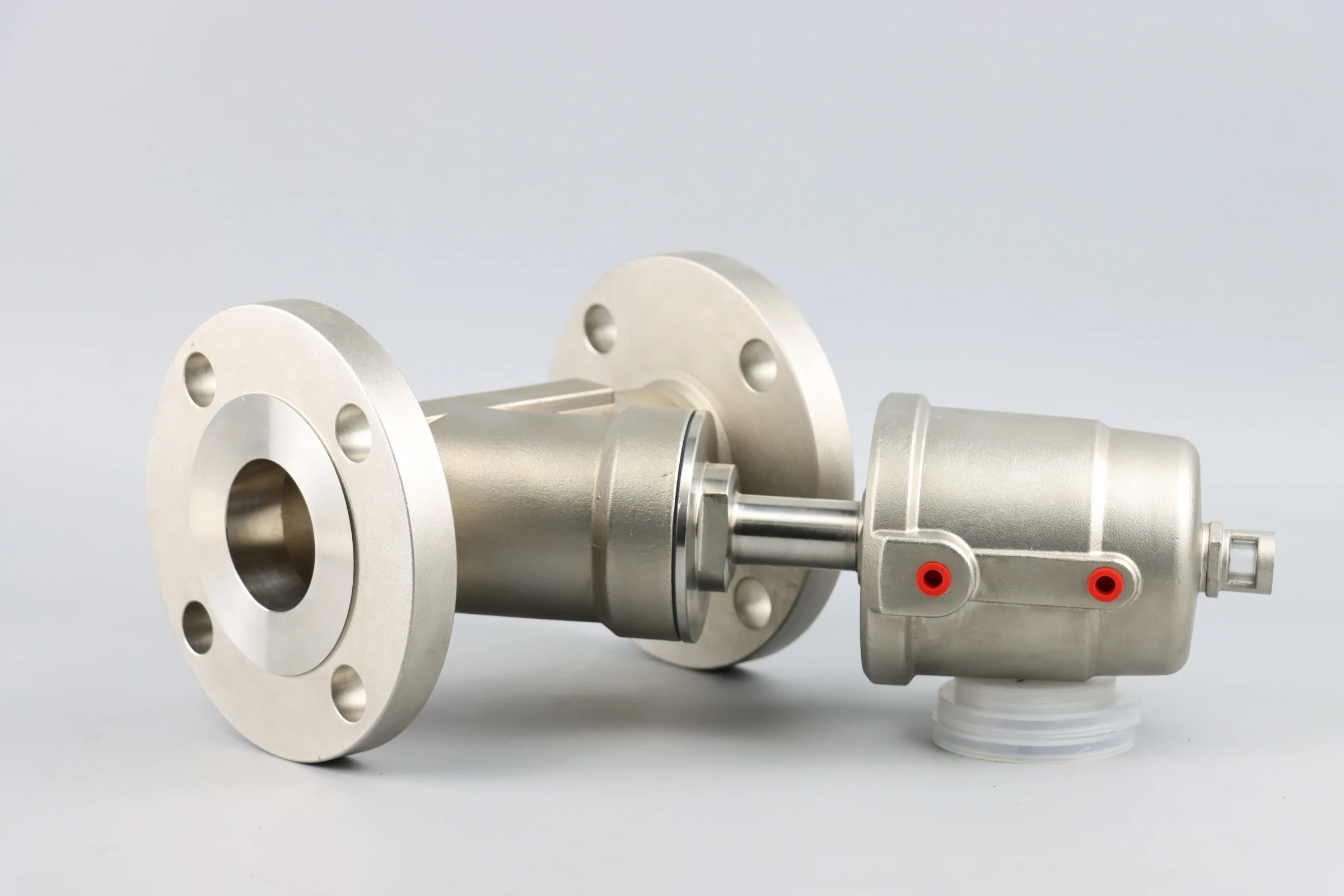 2Inch Stainless Steel SS316L Normal Closed Y Type Waterproof Hammer Flange Pneumatic Angle Seat Valve