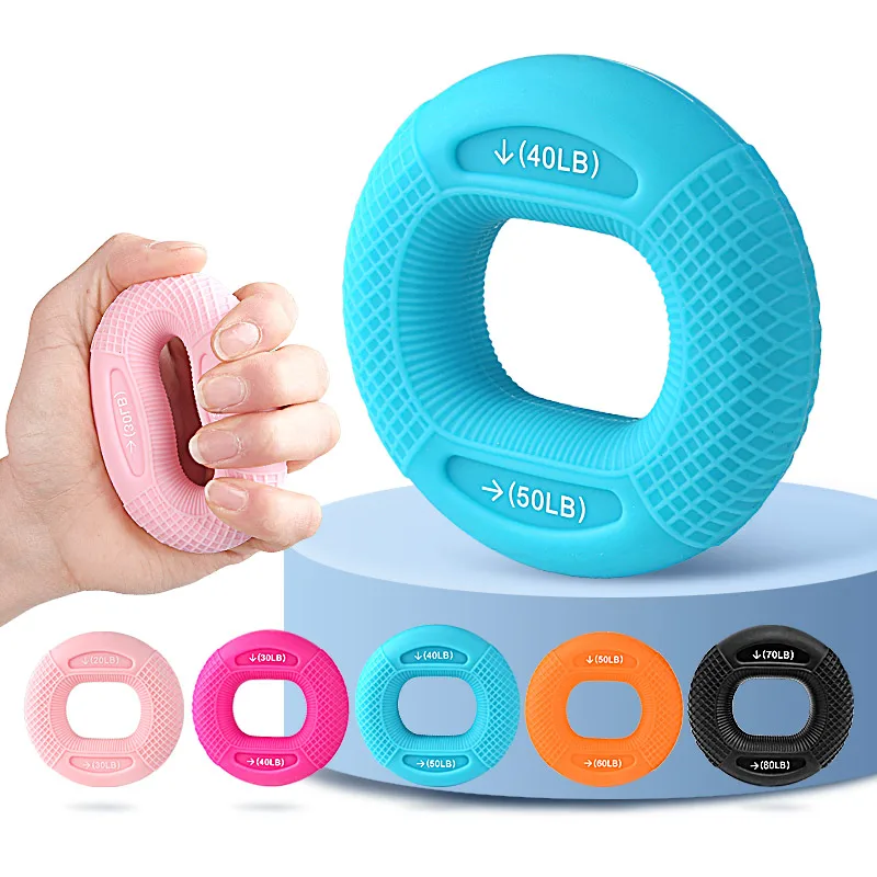 Grip device silicone double strength training five fingers decompression tire grip ring