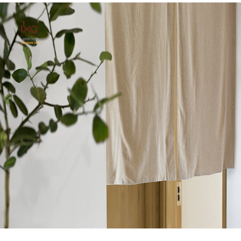 Living Room Luxury Extend Adjustable Rod Customized Shower Cotton Linen Curtains for Doors and Windows