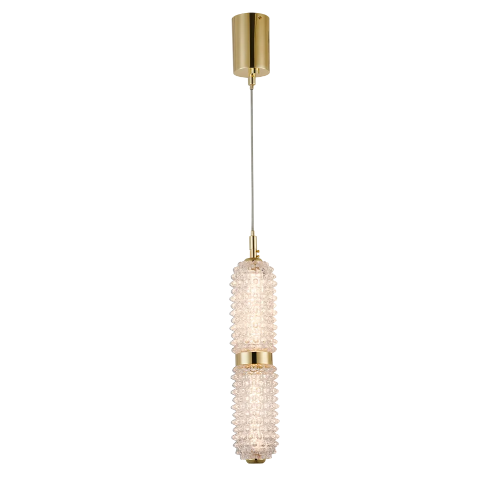 2024 New Modern golden Capsule shape pendant lamp crystal glass LED villa bar counter small art glass chandelier
