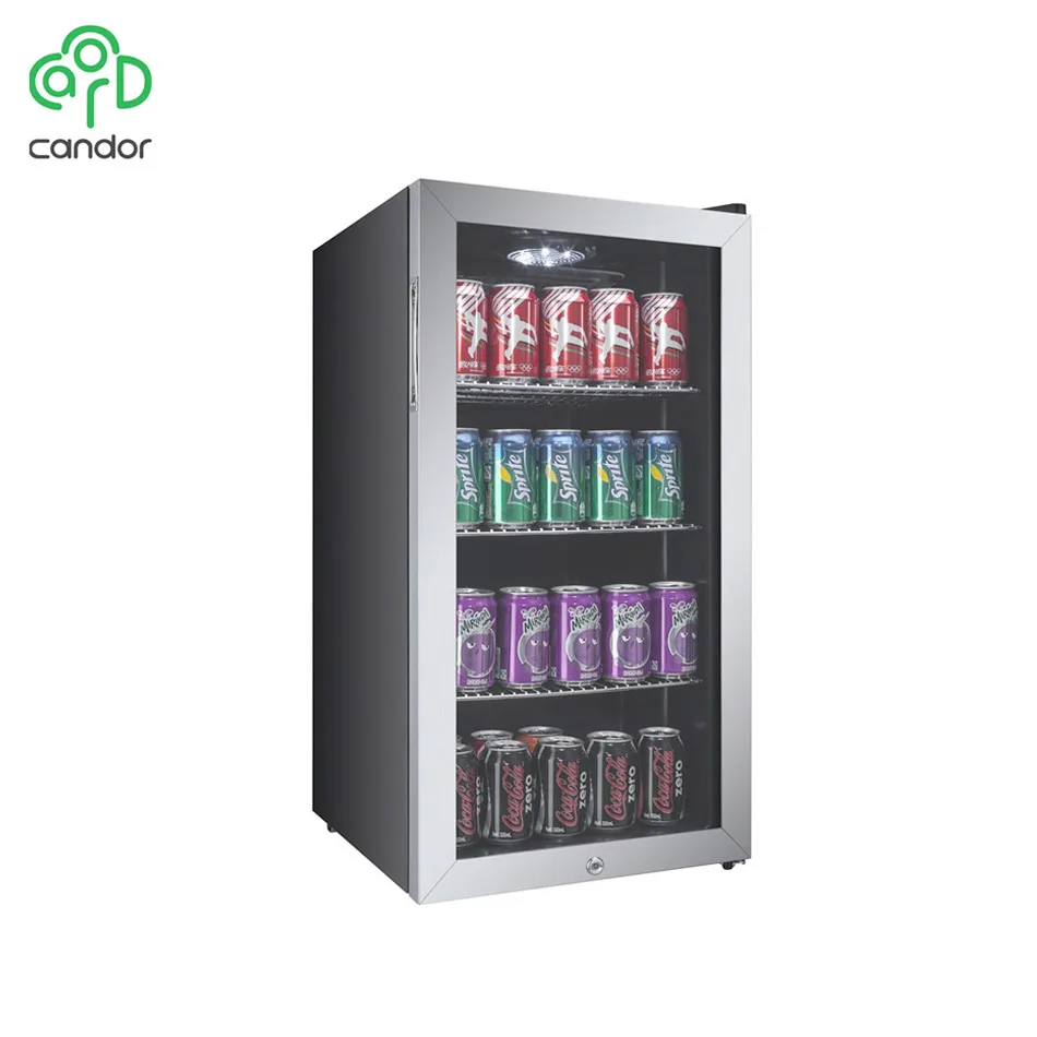 Wholesale Oem 88L/100Cans Single Door Compressor Cooling Fridge Refrigerator Beverage For Hotel