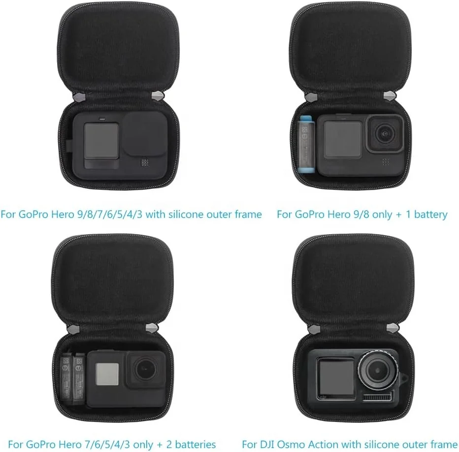 Custom Portable Hard EVA Shell Carrying Case Compatible with GoPro JSVER / Hero 12 for Osmo Action 3 Camera Bag