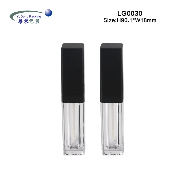 
5.5ml Customized color cosmetic packaging case unique square empty lipgloss tube packaging 