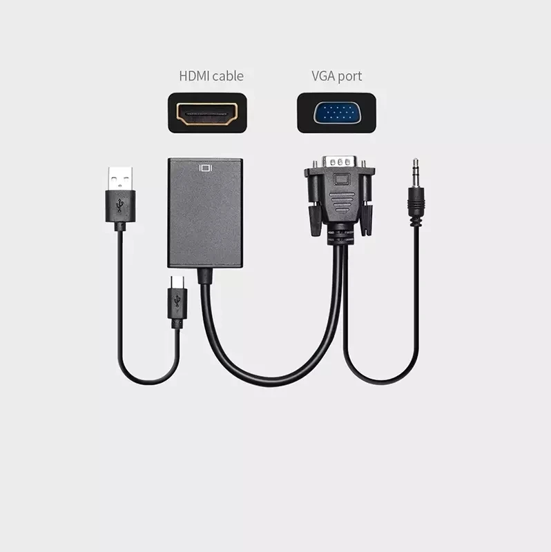  VGA к hd mi конвертер адаптер с 3 5 мм аудио и USB зарядный кабель Мужской до HD MI переходник внутренней резьбой