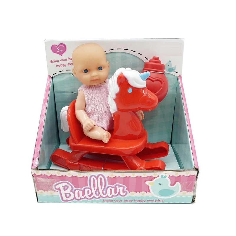 New 2024 dolls 5inch Mini Doll for Girls with Rocking Chair Bicycle Bed Doll Bathing Role Play Babysit Toys