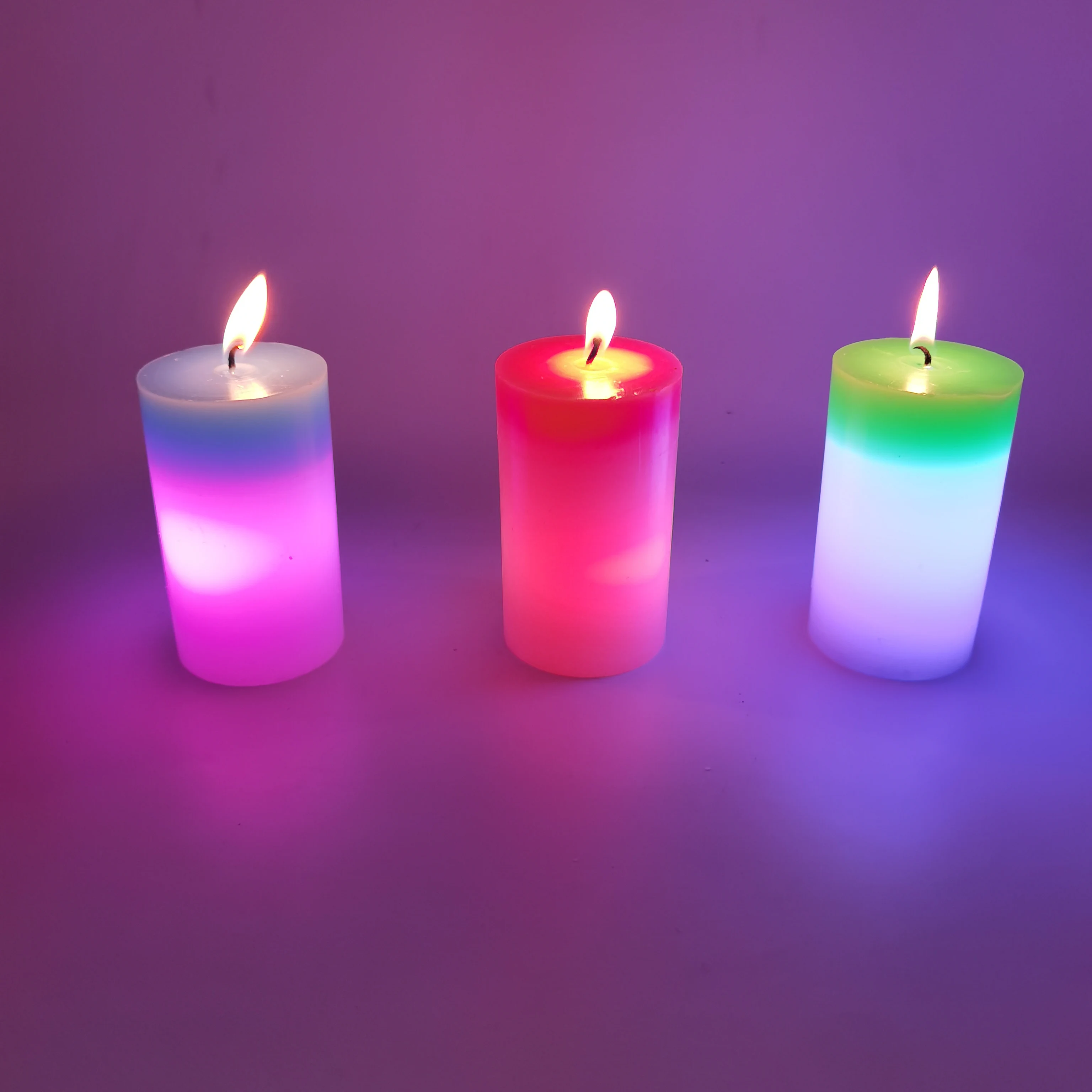 Amazon Hot Sale Magic Color Changing Led Pillar Wax Candle Light Swing Flame Electronic Candles For Home Night Decoration