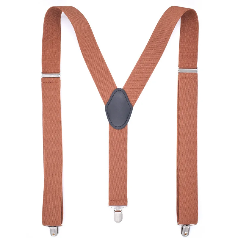 Whole Sale 3.5cm  Elastic Mens Suspender Metal Clips with Three adjustable Metal Clips Casual Style