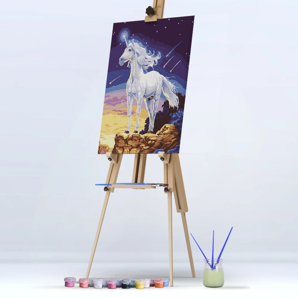 
dream Starry sky horse oil painting modern fabric designs animal painting Set of wall art abstract oil painting on canvas 