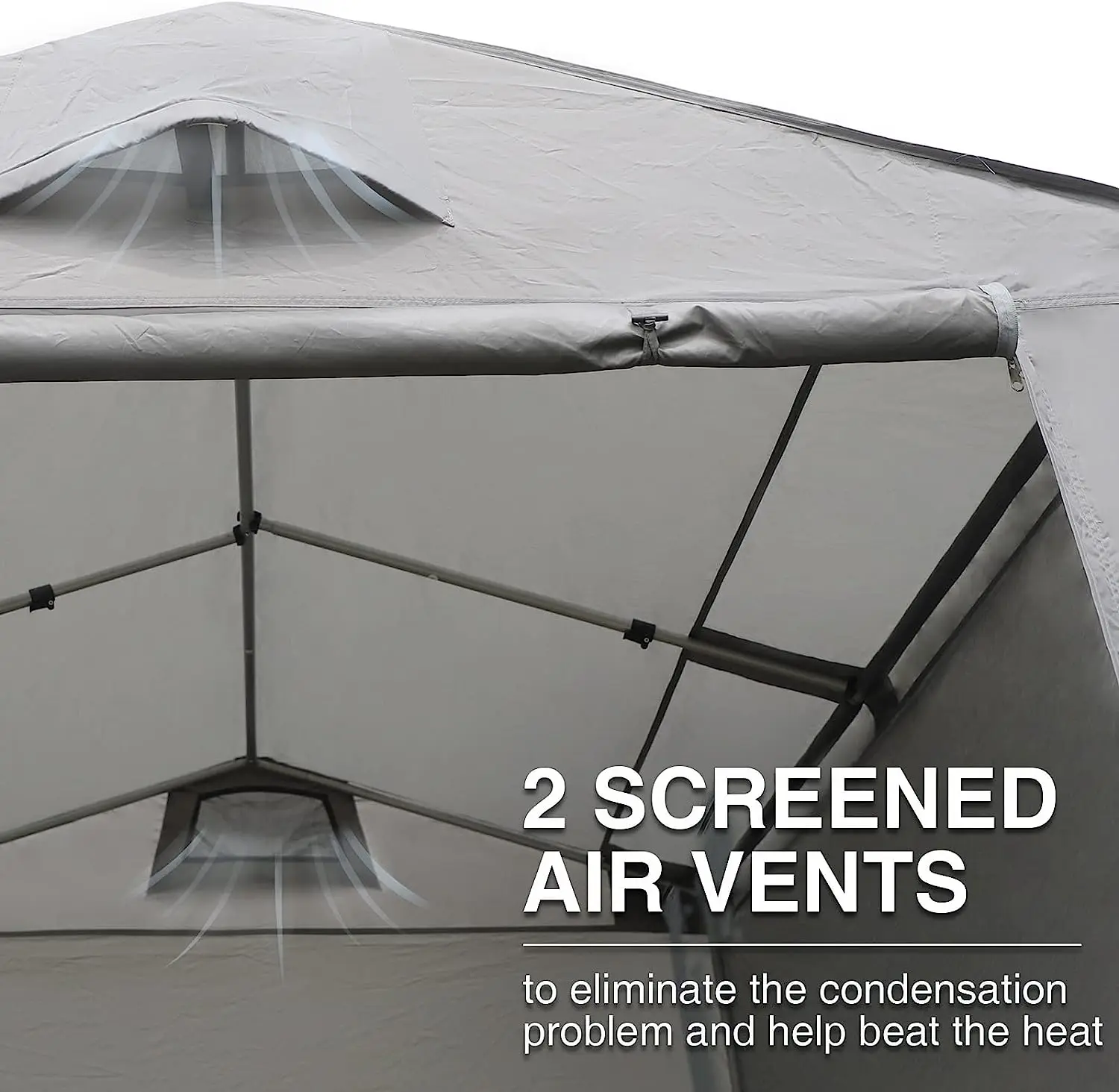 7.4 x 6.2 Outdoor Storage Tent with Vents Carport Canopy with Waterproof Cover Temporary Shelter for Bike, Motorcycle