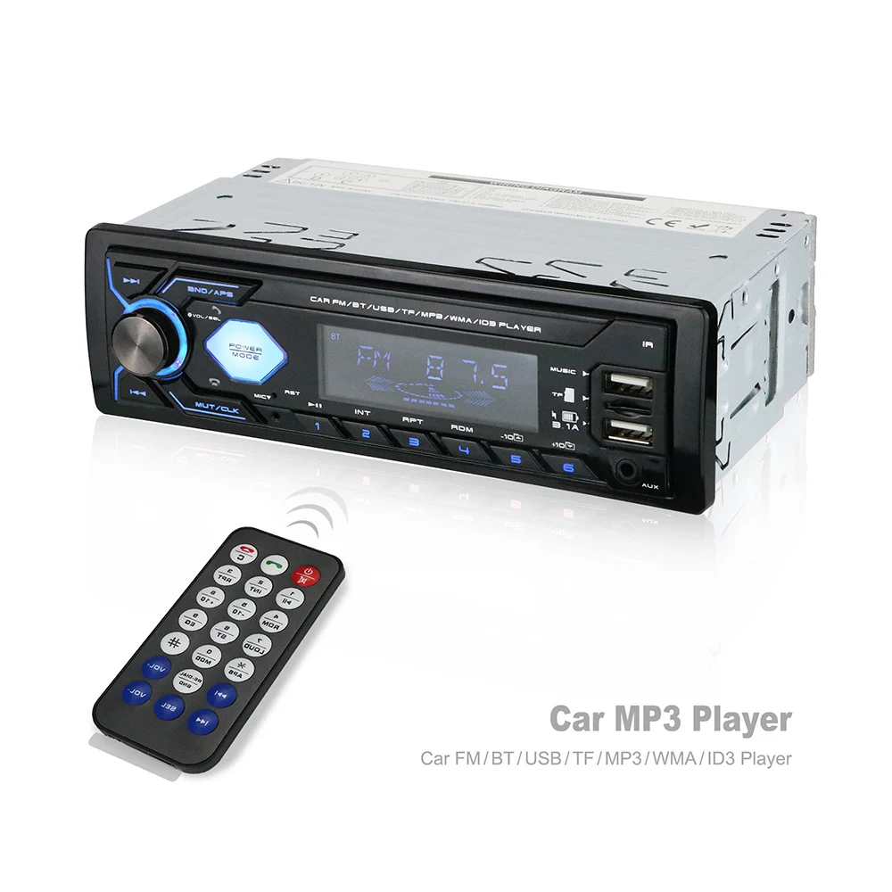 Car audio with 2 Usb 1 Din Stereo Aux-in Mp3 Fm Receiver Sd Audio 2din BT Car Mp3 Player