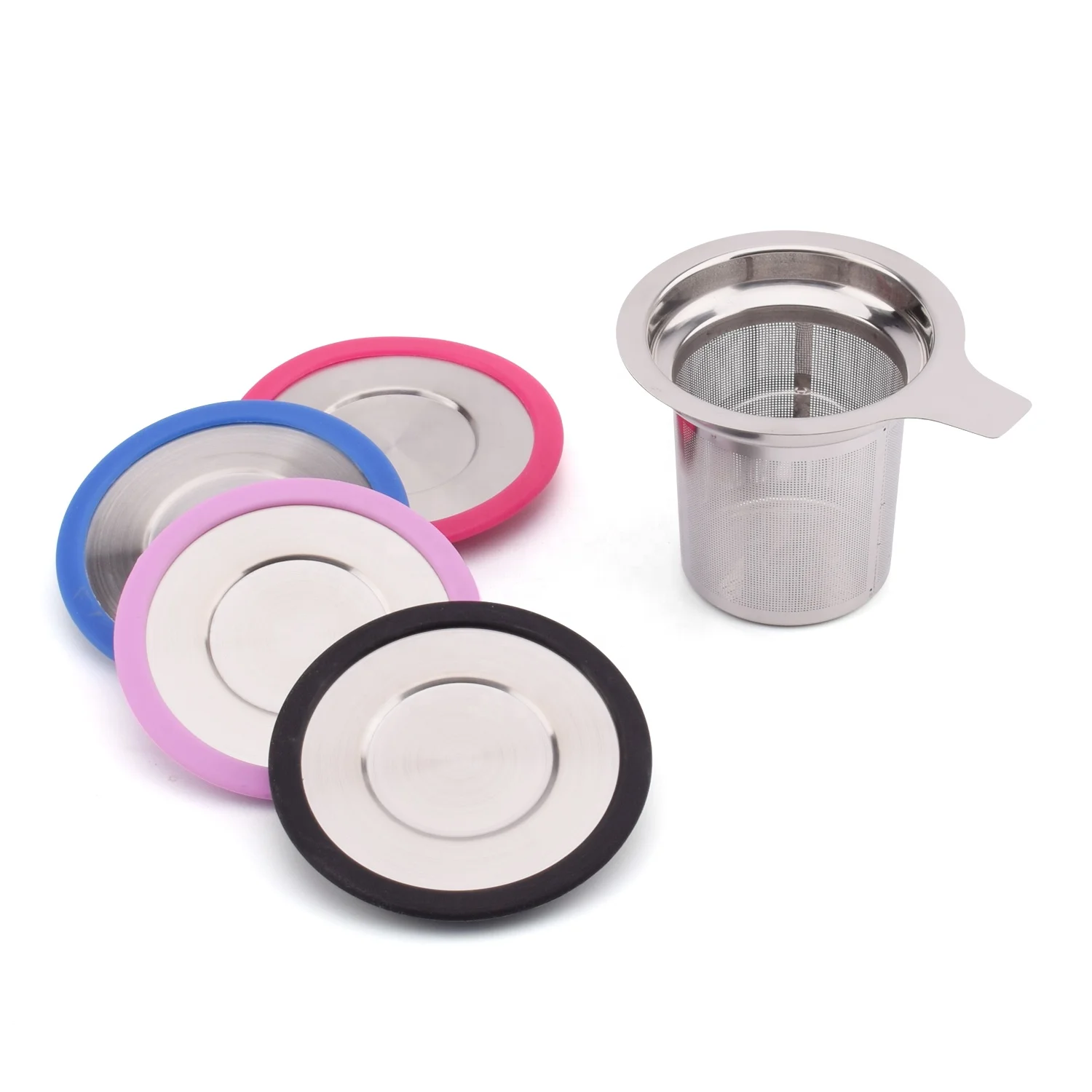 Extra Fine Mesh Tea Filter 304 Stainless Steel Tea Infuser Basket with Silicone Lid