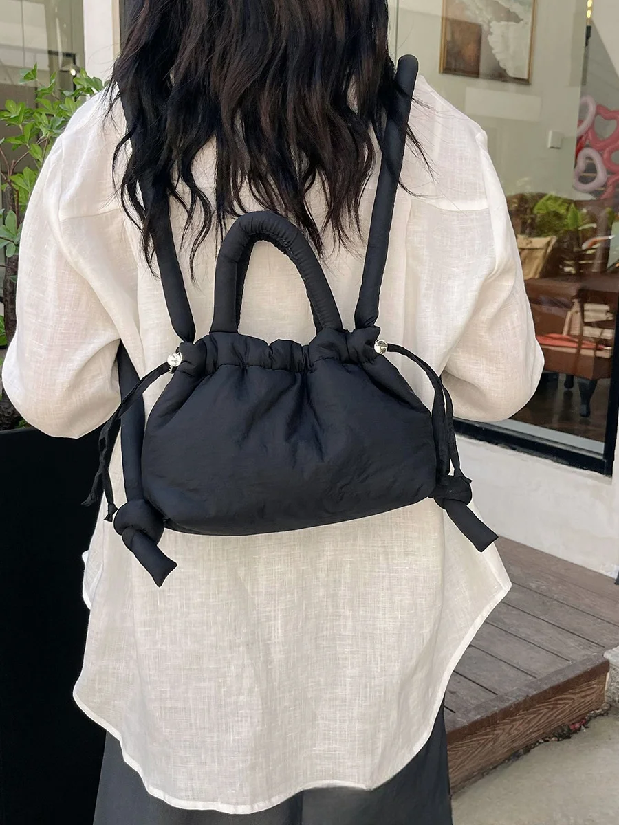 2024 Winter New Trendy Designer Korean Soft Sling Shoulder Bag Mini Puffy Women Underarm Handbags For Girls