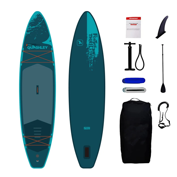 weihai inflatable soft top air inflate sup paddle board with fins double chamber sup board motor