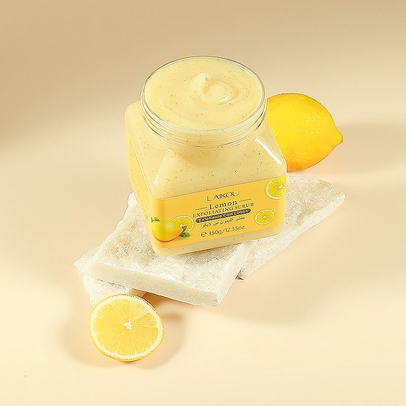 In Stock Scrub Gentle Exfoliation Vitamin C Whitening Organic Brighten Deep Cleansing Fruit Lemon Sugar Body Scrub