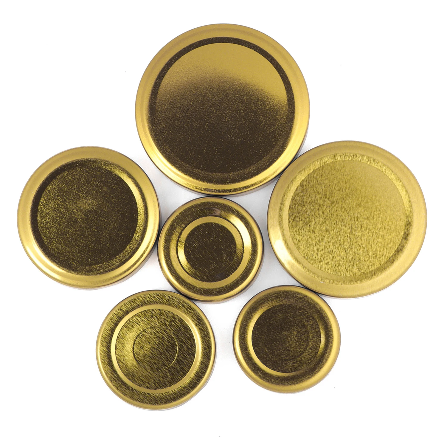 Custom Label 48Mm 53Mm 58Mm 63Mm 70Mm Food Storage Containers Sealed Metal Tinplate Lug Caps