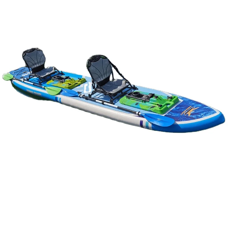 LULUSKY Showroom Custom Logo Pedal Board Kayak Double Pedal Inflatable Sup Tandem Fishing Kayak
