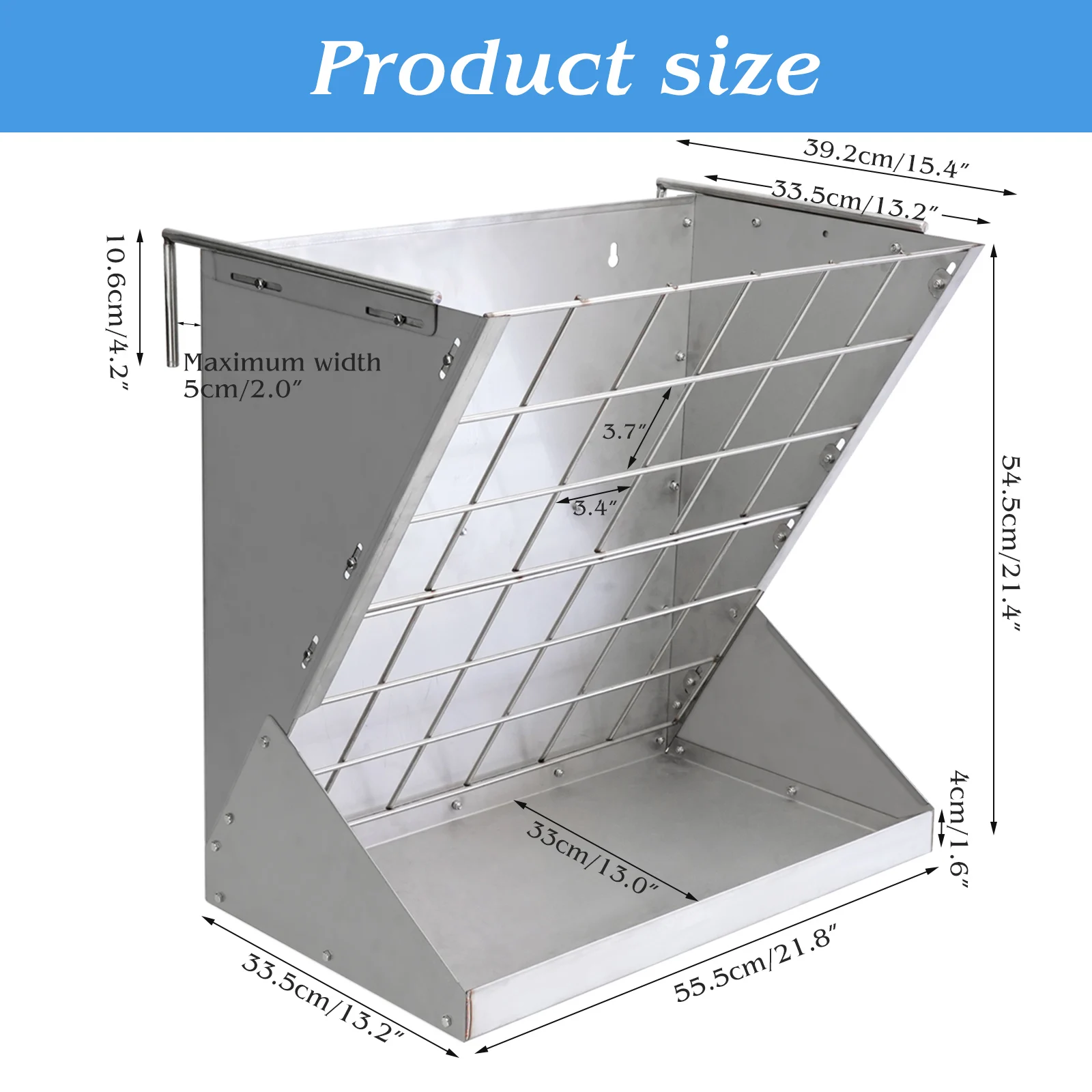 Stainless steel goat sheep feeding trough Large capacity Grain and hay 2 in 1 horse feeder trough