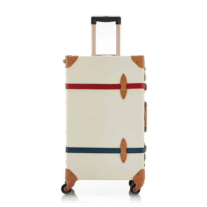 Retro Pu Leather High Capacity Trolley Mini Suitcase Pilot Bag Luggage for
