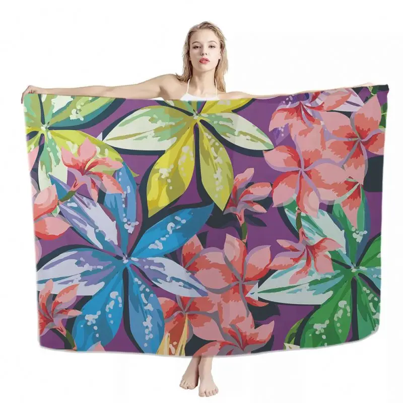 Hawaiian Sarong Beach Pareo Wholesale Hawaii Style Pattern Printed Sarongs Women Beach 2024 High Quality Swimsuit Sarong