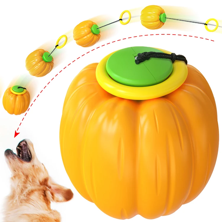 interactive dog ring telescopic drawstring ball chew toy clean teeth relieve anxiety for aggressive chewers halloween