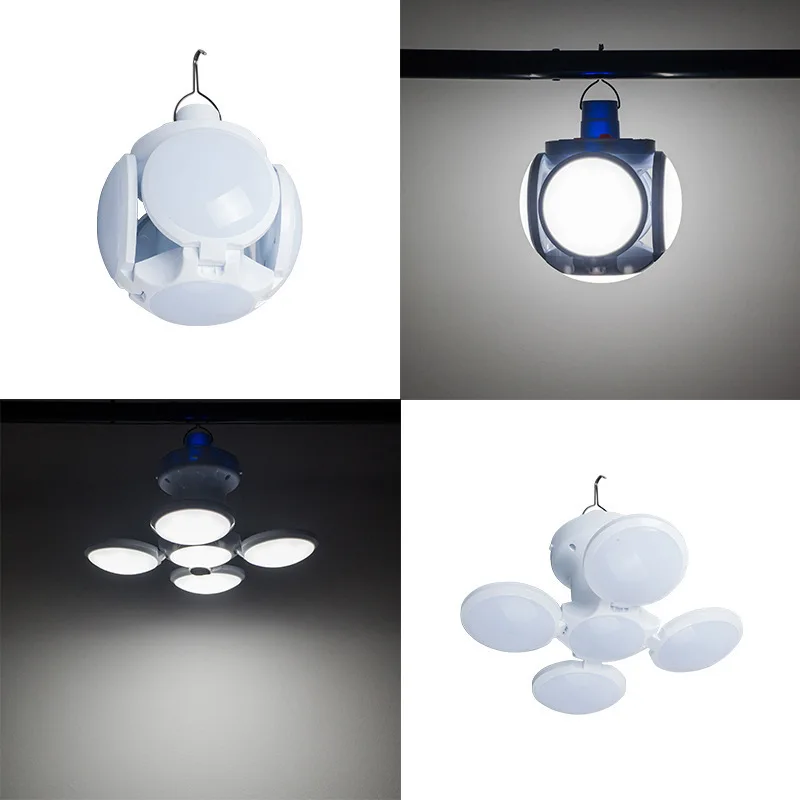 Solar Power Football Lights DC Charged  Portable Folding Hanging Camping Light Night Market Lamp Emergency Light