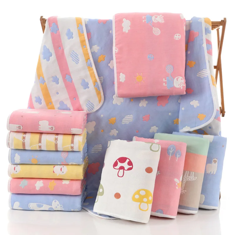 big size printed cute pattern 100% cotton fabric kids air condition quilt blanket quilt towel