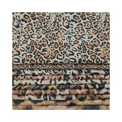 Hot New Products Foil Print Stamping Fabric Spandex Leopard Scuba Suede 10% Spandex 90% Polyester For Women Skirt Clothing