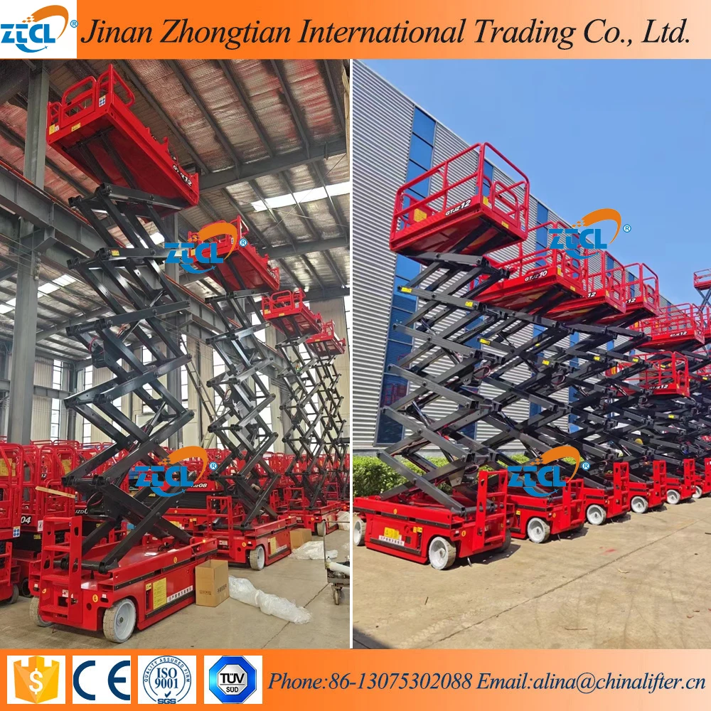 ZTGTJZ 6m 8m 10m 12m 14m 16m automatic Self propelled scissor lifts Mobile Lifter Hydraulic scissor lifts