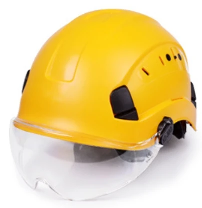 Custom Construction Industrial Safety Hard Hats with clear  ABS visor goggles safety helmet