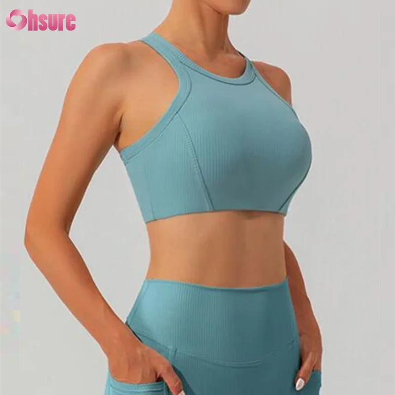 Sporty Bra Sexy  Design Sports Top  Beauty beck  Crew Neck Sports Bra For Women Wear 180GSM