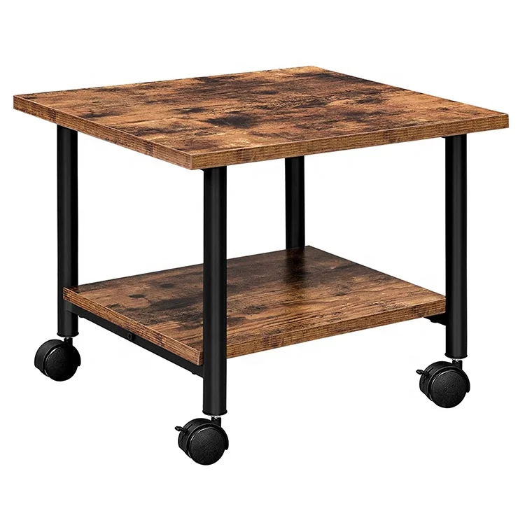 Industrial Printer Stand 2-Tier Printer Cart with Storage Under Desk Storage Cart on Wheels for Home and Office