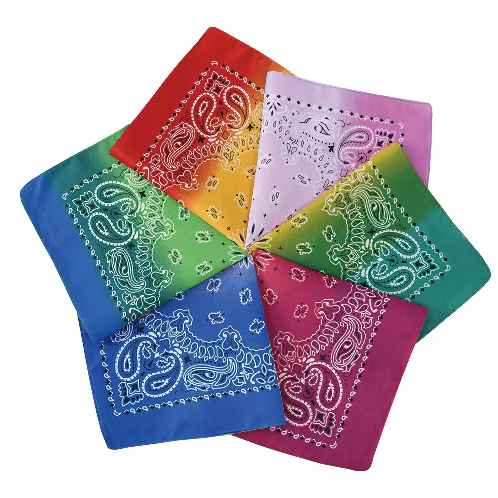 Hot Sale Multifunction Headwear Cotton Bandana Custom Print Hip Hop Paisley Tie Dye Bandana