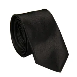 Plain Polyester Solid Necktie Satin Mens 7cm Tie Pure Colorful Single Color Black Wine Red Pink Orange Grey  Micro Fiber Necktie