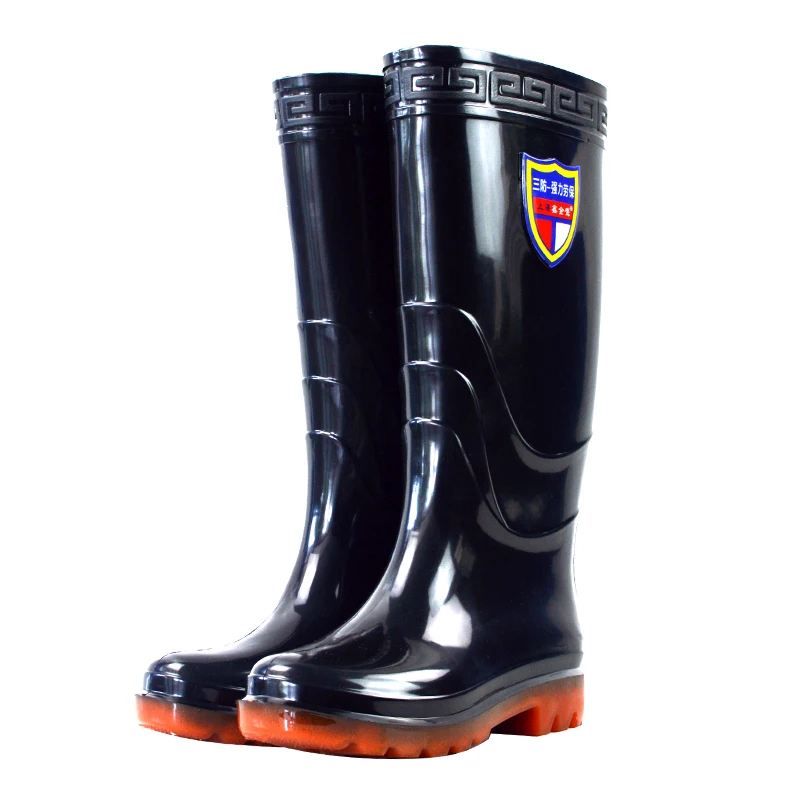 2022 Wellington PVC plastic Safety Gumboots with Steel Toe safety Rain Boots with steel shank plate rain boots wholesale