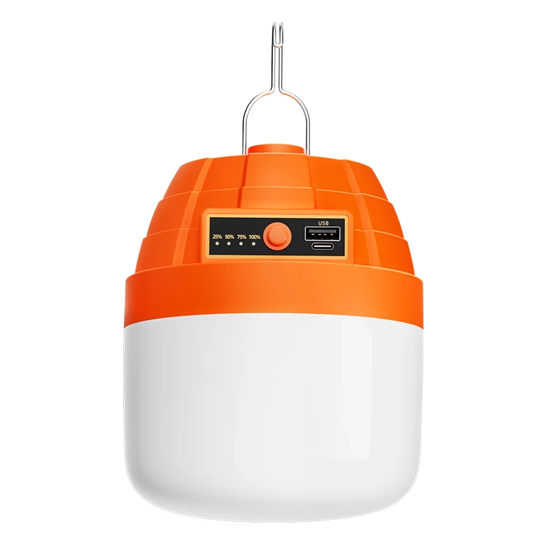 High Quality Integrated Rechargeable USB Night Market Light Hanging Installation Long Emergency Time Waterproof LED Stone Bulb