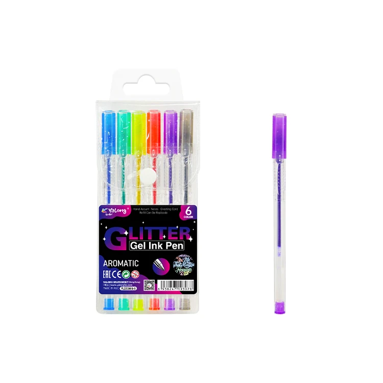 Yalong Hot Selling Simple Multicolor Pen 1mm Gel Ink Pen High Quality Plastic Pen For School And Office Worker