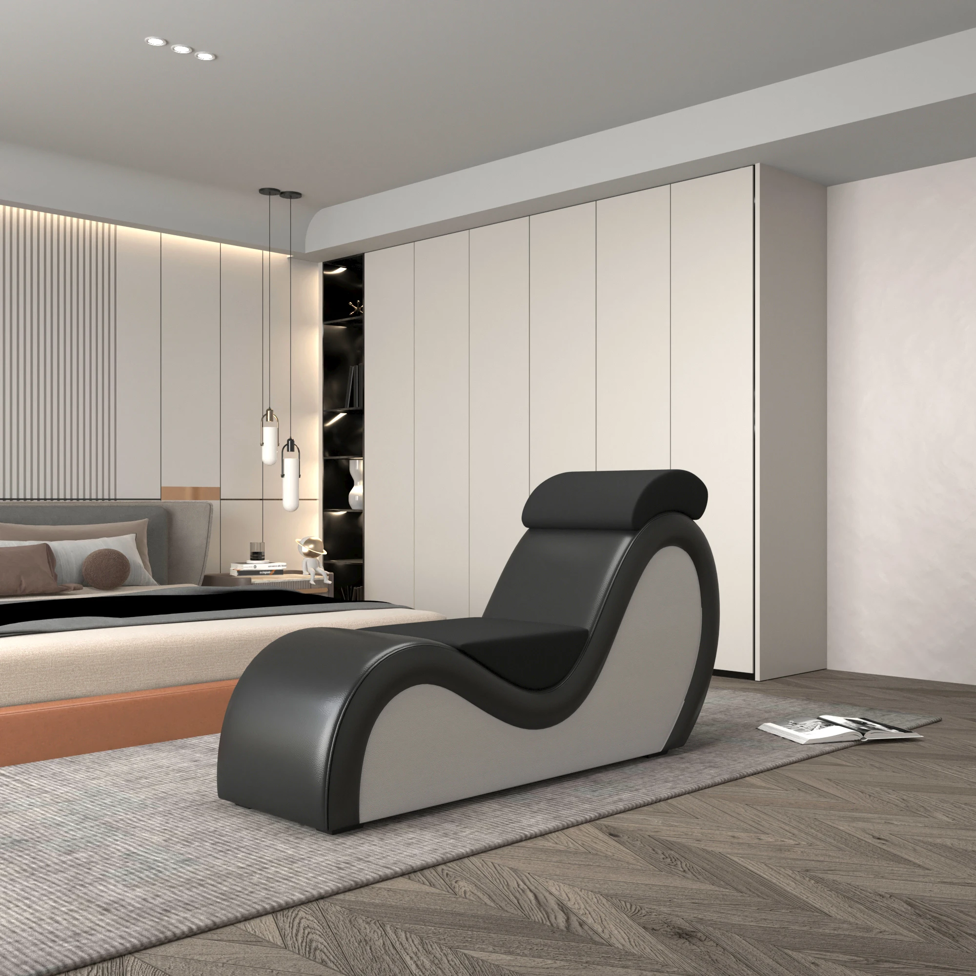 Black and white with lumbar pillow Making Love Chairs Sex Chair Relaxing Leisure Sleeping Living Room Furniture love Chair