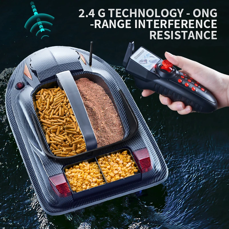 Factory HJ817 Dual-Motor 2.4G Remote Control Nesting Boat 7 Lb Heavy Load Night Lights RC Fishing Bait Boat