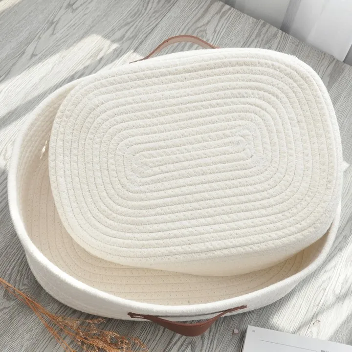 Cotton rope storage basket snack cosmetics storage box desktop cotton knitting storage basket