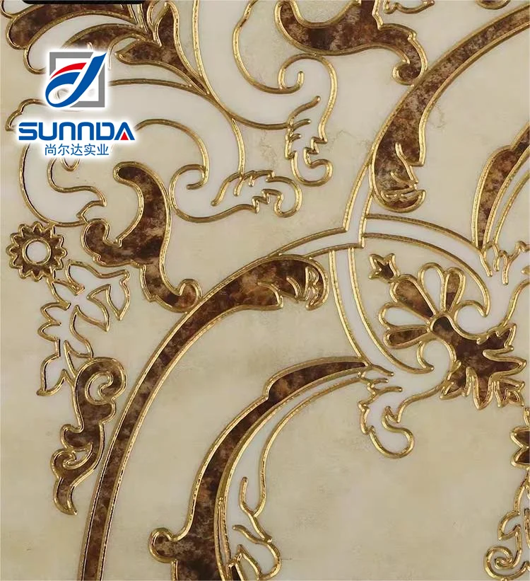 Simple European style living room rose white entrance hall villa entrance door 1200x120mm carpet porcelain floor tiles