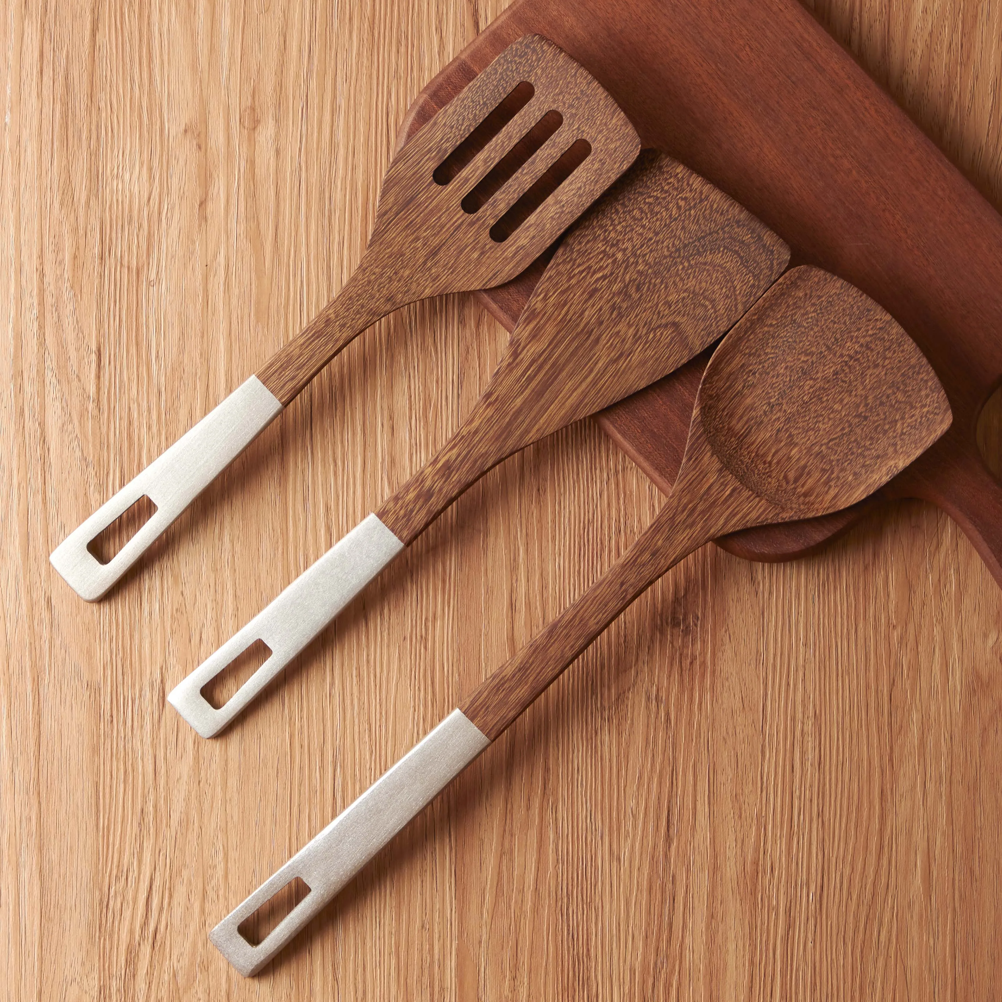 Stock Natural Acacia Wooden Cooking Utensils Kitchen Utensil Manufacturers Chinese Non-Stick Bamboo Wood Utensils For Kitchen