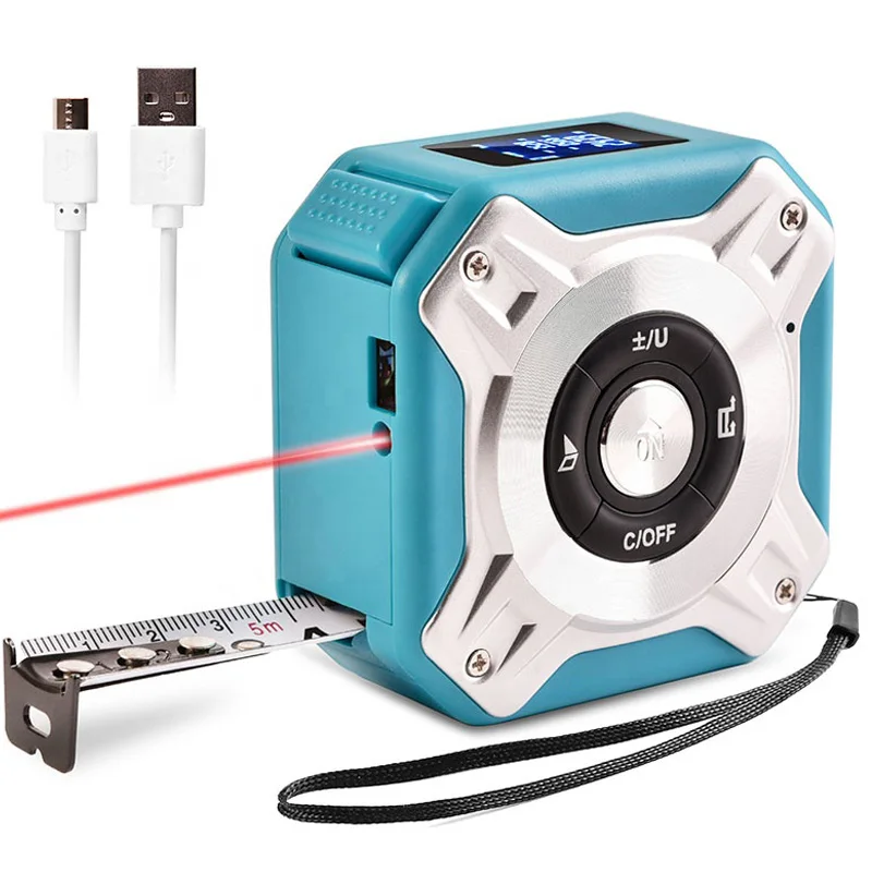 Multi-functional mini 40 meter laser and 5 meter tape laser rangefinder laser tape measure