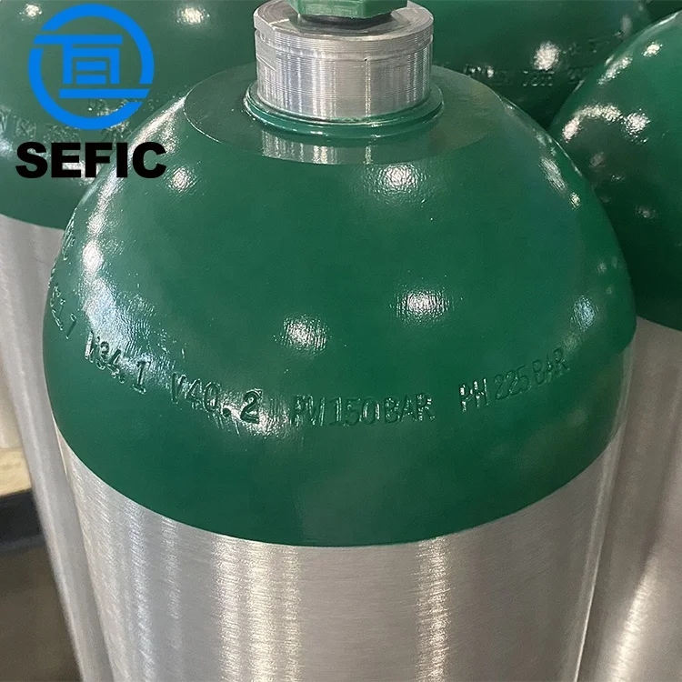 High Pressure Seamless ISO7866 DOT3AL ME MD Size 1L 2L 5L 10L 15L 20L 40L 50L Empty Aluminum Oxygen Cylinder Breathing O2