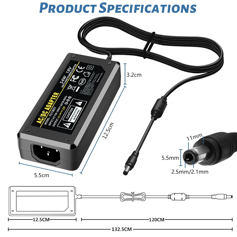 Top Quality 18 volt Desktop Type 18V 3A 3.3a AC/DC Power Adapter